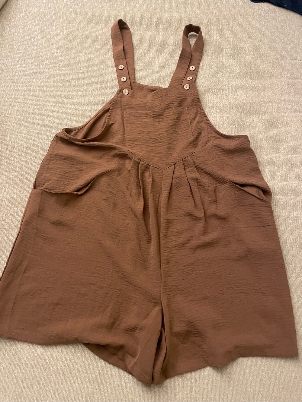 Women's Brown Short Romper with Adjustable Straps